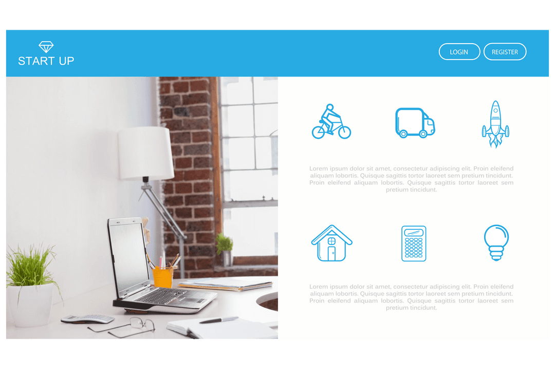 Abstract Transparent Startup User Interface Mockup on Workspace - Download Free Stock Images Pikwizard.com