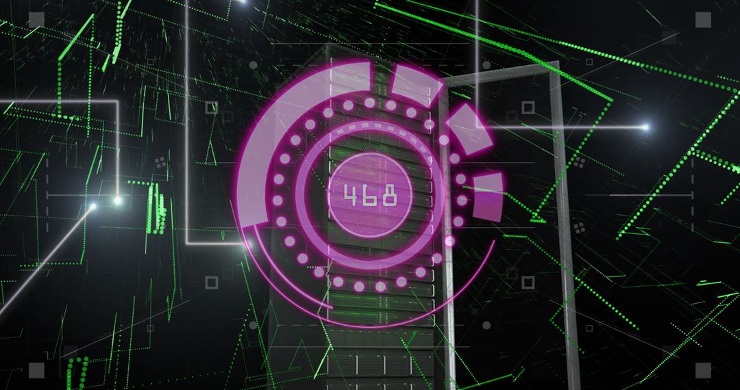 Futuristic Data Circle with Digital Interface and Numbers