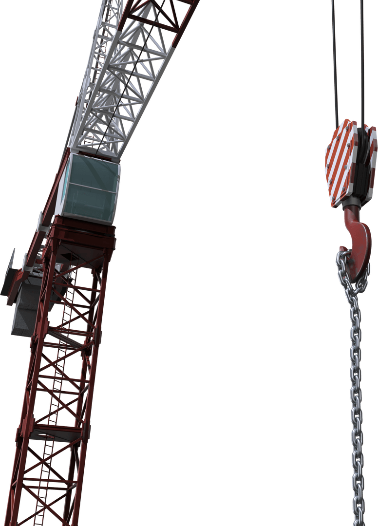 Transparent Construction Crane Hook with Welded Chain Array