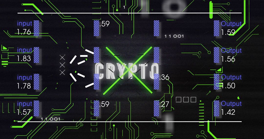 Futuristic Blockchain Interface with Neon Cyber Elements