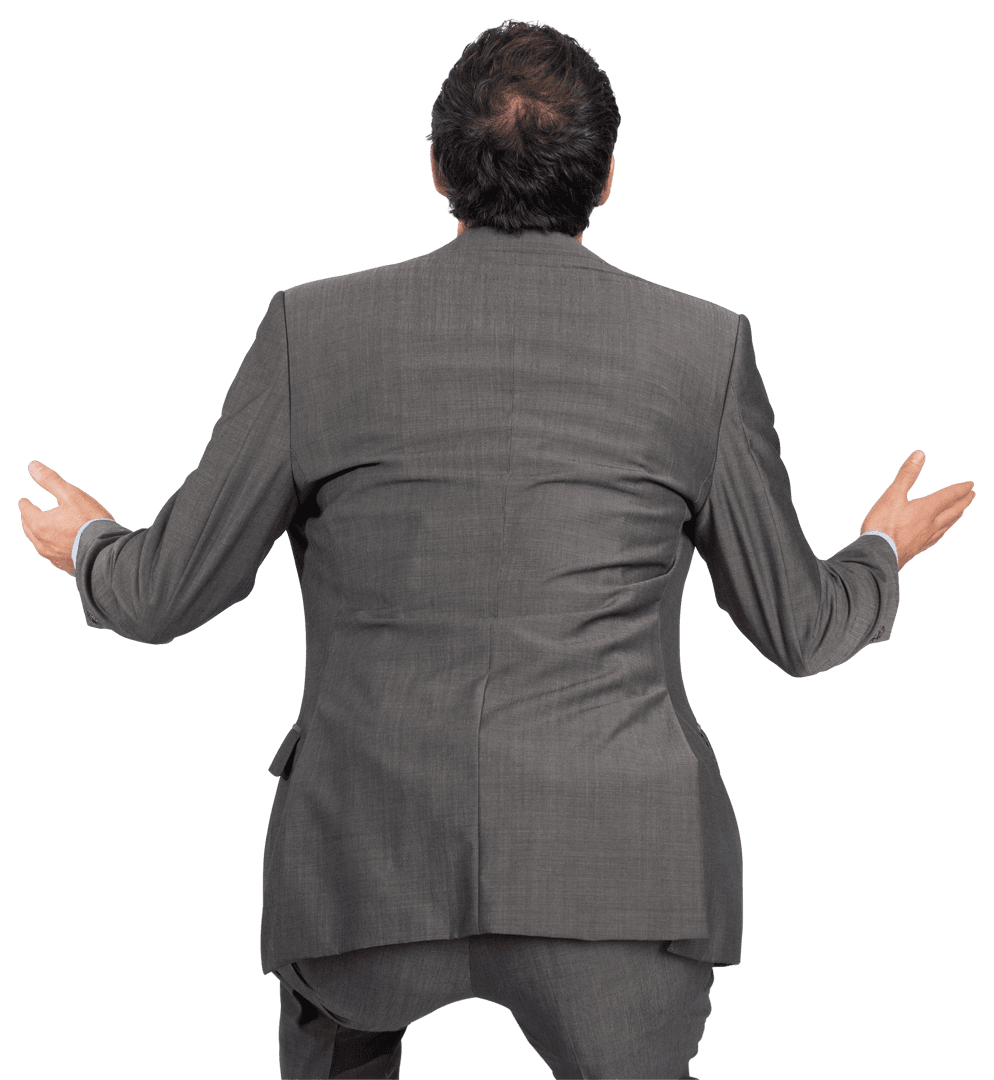 Broad-Career Opportunity: Businessman Exhibition with Open Hands Animation Transparent