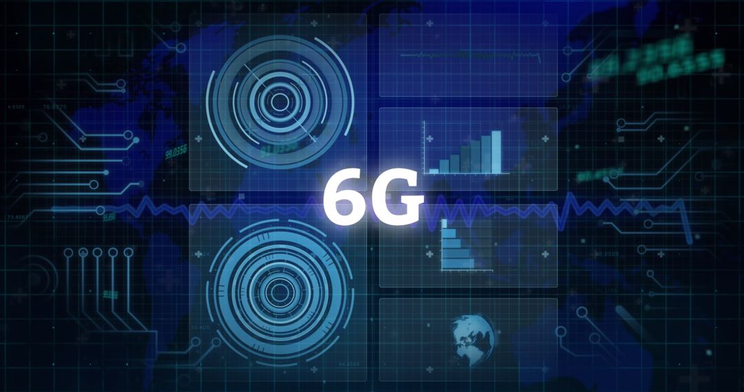 6G Wireless Technology Concept with Data and Connections