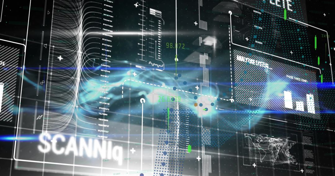 Financial Data Processing with Futuristic Digital Interface