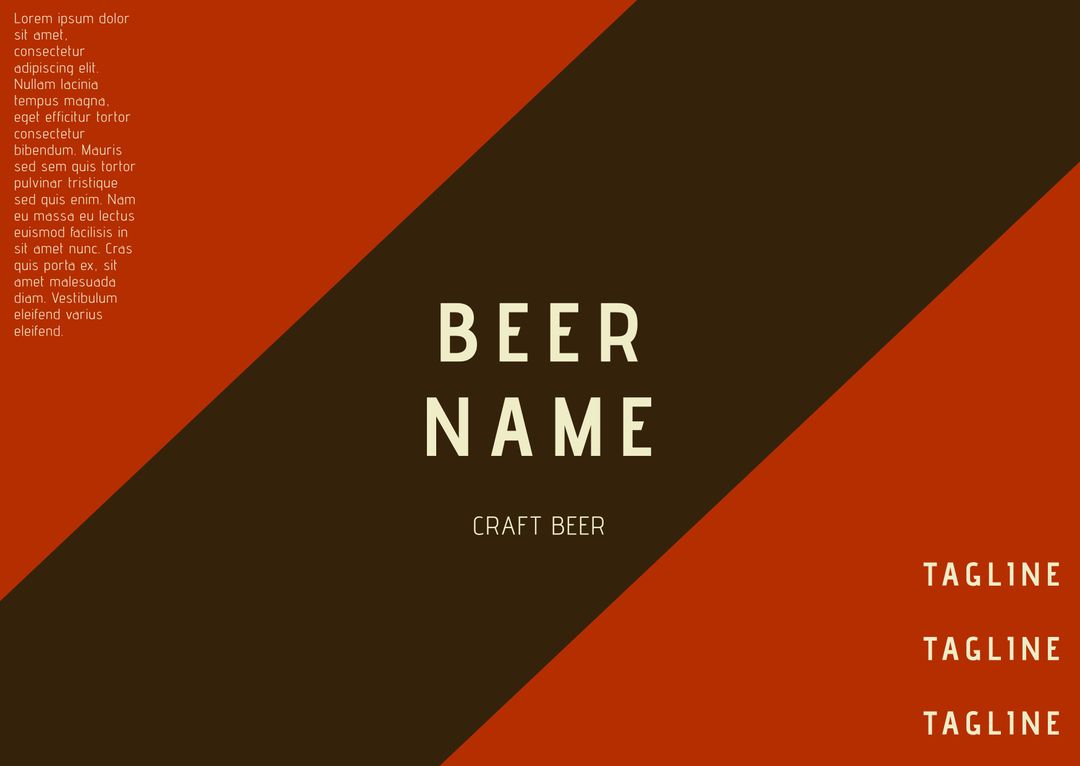 Bold Craft Beer Label Template with Rich Red and Brown Design