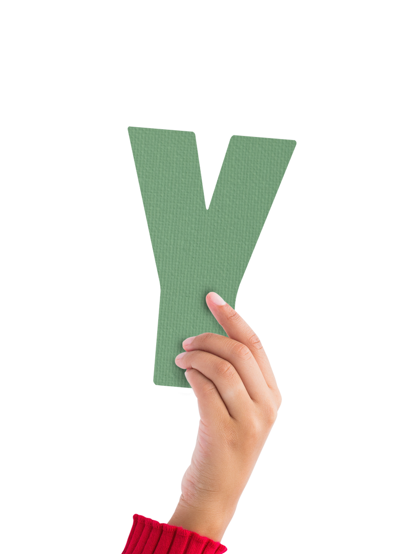 Hand Holding Green Letter Y with Transparent Background - Download Free Stock Images Pikwizard.com