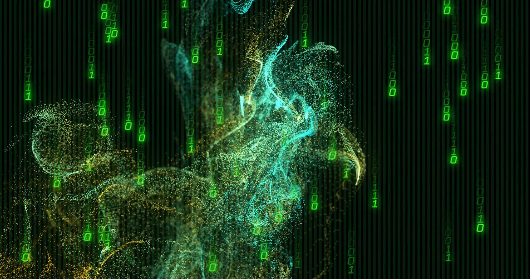 Abstract Particle Cloud with Binary Code as Digital Representation