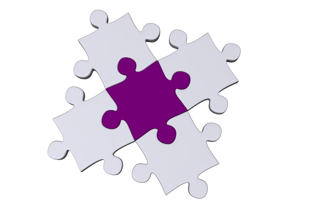 Purple and White Puzzle Pieces on Transparent Background - Download Free Stock Images Pikwizard.com