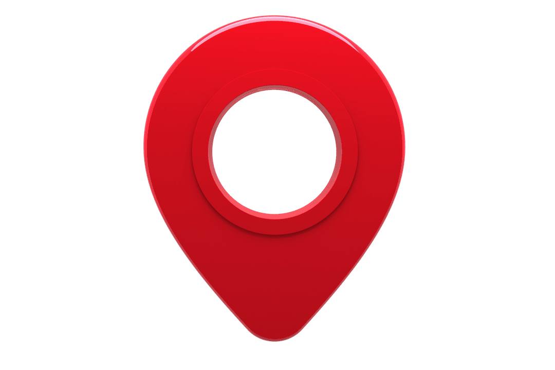Red Navigation Marker with Transparent Background