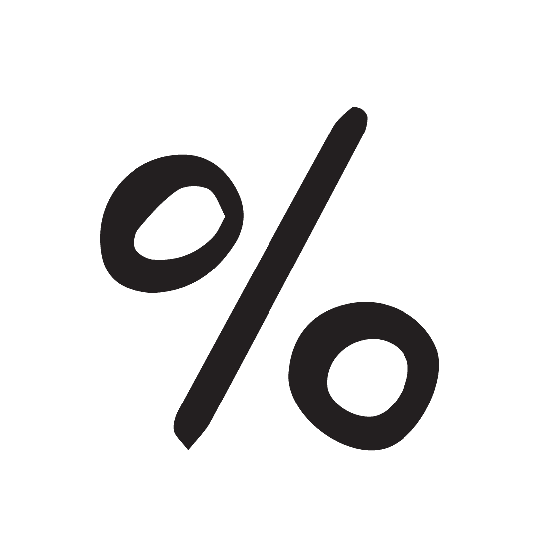 Transparent Vector Stylized Bold Percentage Sign