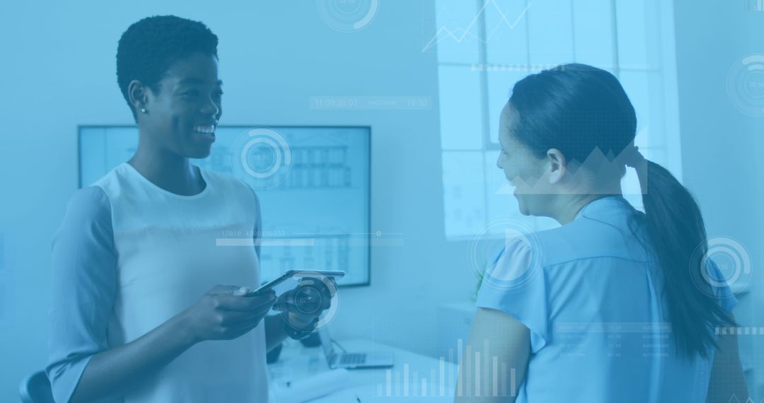 Diverse Businesswomen Analyzing Digital Data Innovation