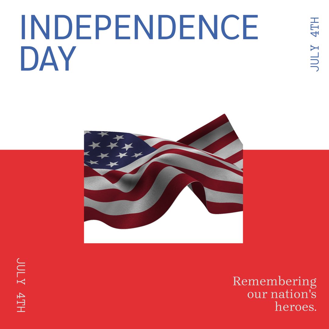 USA Flag With Independence Day Celebration Message