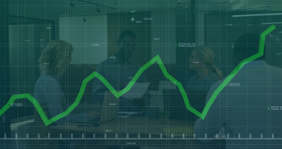 Business Colleagues Analyzing Financial Graph in Office Meeting