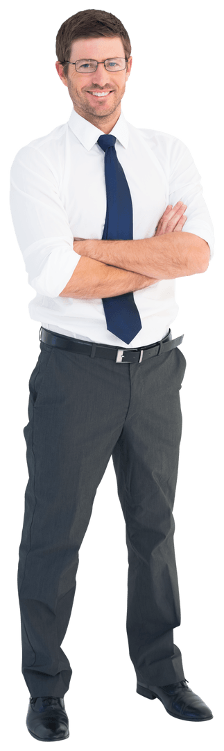 Professional Transparent Businessman Smiling with Confidence