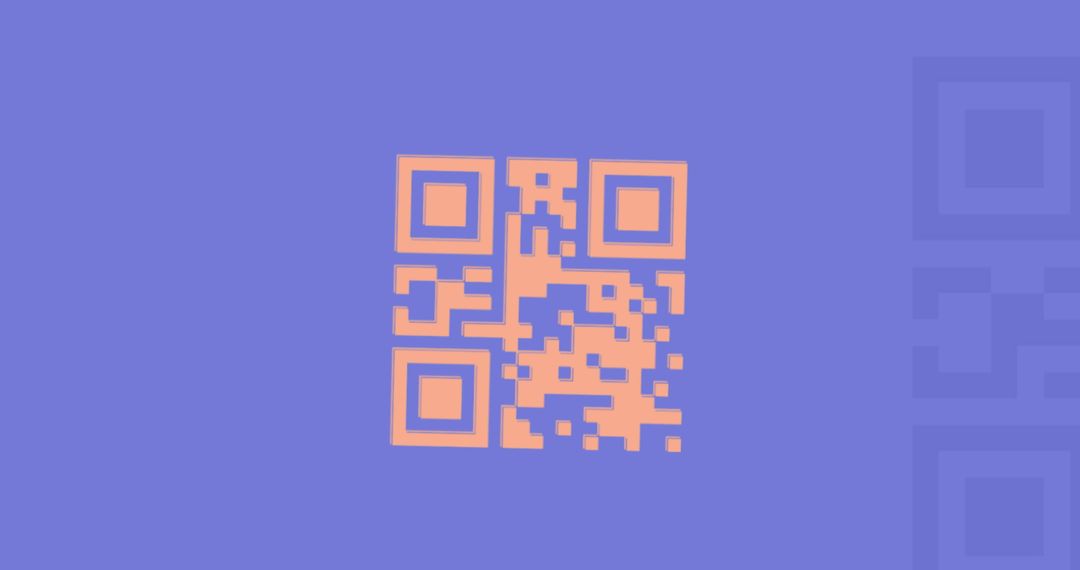Abstract QR Code on Purple Background