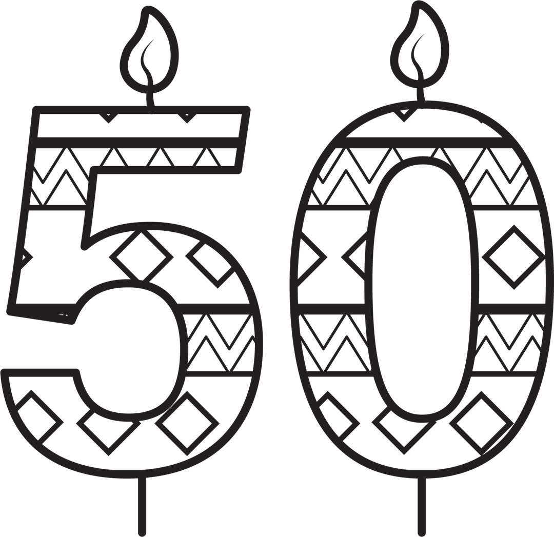 Transparent Vector Illustration of Number 50 with Candle Flames - Download Free Stock Images Pikwizard.com