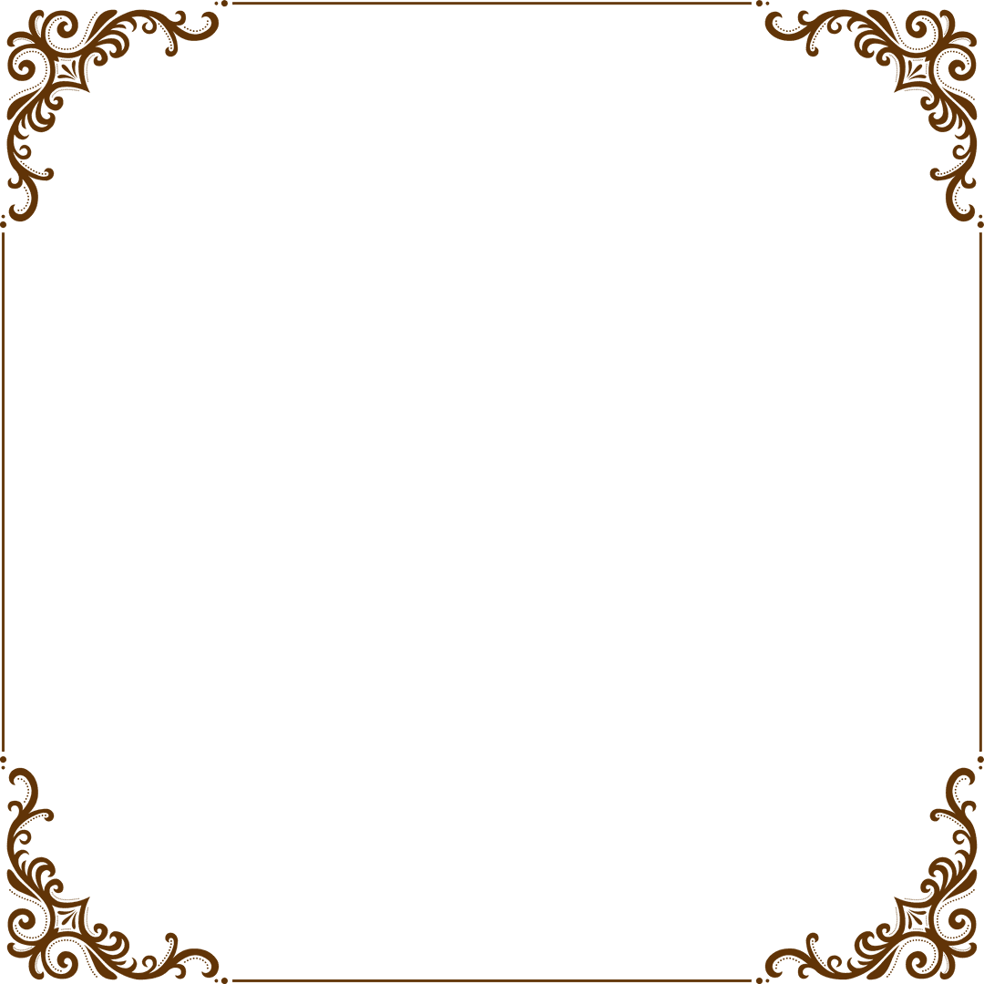 Transparent Ornate Frame with Brown Filigree Scrolls Design