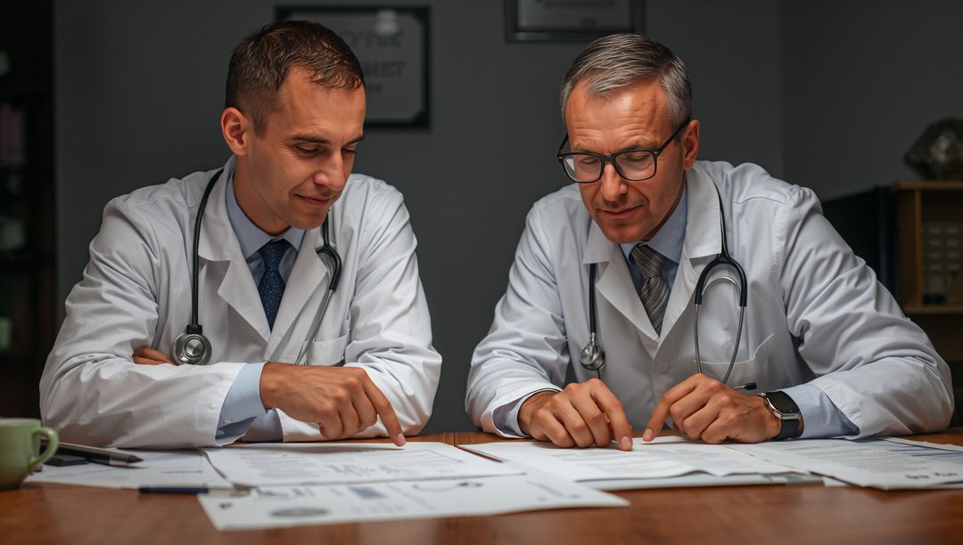 Doctors Collaborating Reviewing Medical Documents