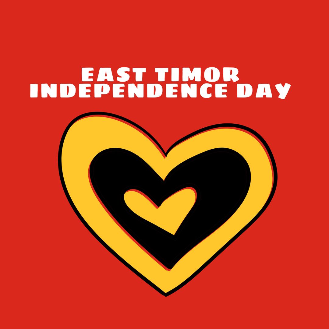 East Timor Independence Day Celebration with Heart Symbol on Red Background - Download Free Stock Templates Pikwizard.com