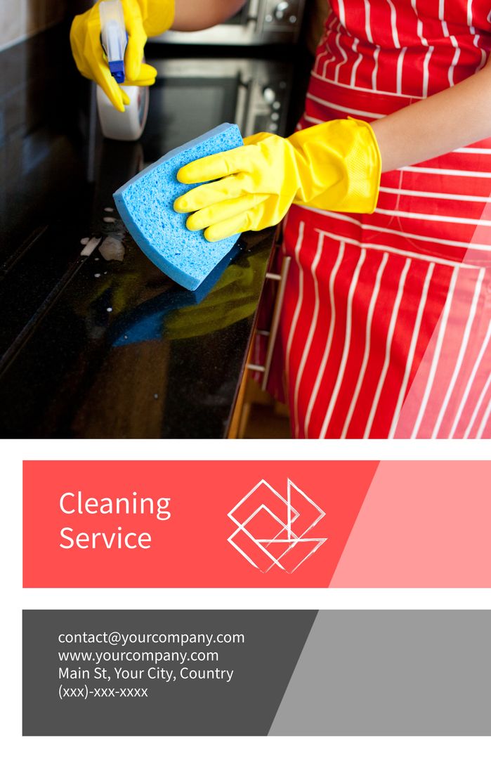 Professional Cleaning Service Advertising with Scrubbing Action - Download Free Stock Templates Pikwizard.com