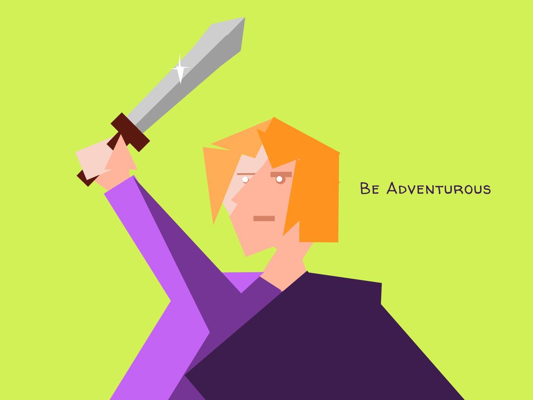 Bold Character with Sword Inspires Adventure