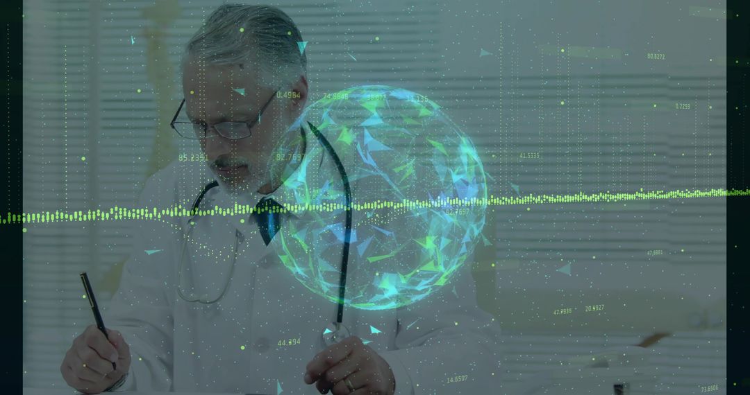 Doctor Analyzing Global Health Data Analytics