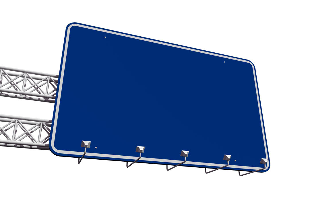 Blue Guidepost Vector Illustration on Transparent Background