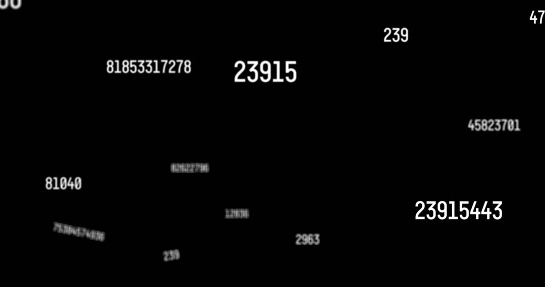 Digital Floating Numbers Against Black Backdrop Symbolizing Big Data