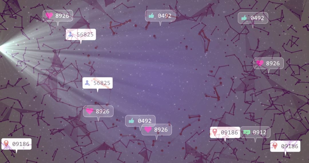 Abstract Digital Network and Social Media Interface