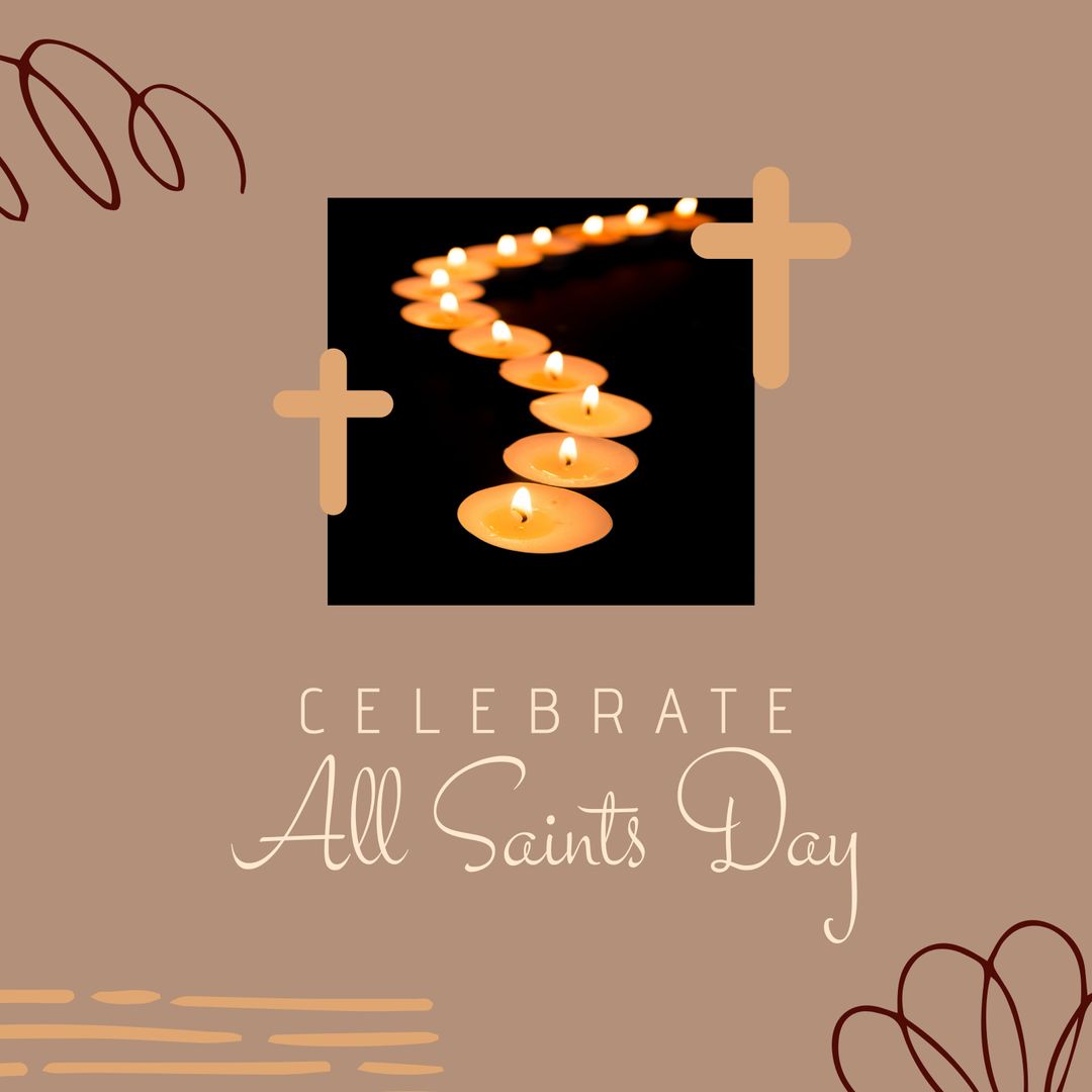 All Saints Day Candle Path with Decorative Background