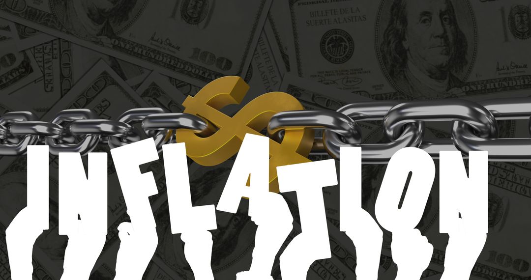 Inflation Concept with Chains Around Dollar Sign and Money Background - Free Images, Stock Photos and Pictures on Pikwizard.com