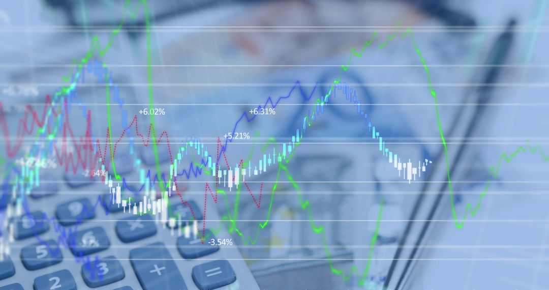 Global Finance Concepts with Financial Charts and Currency