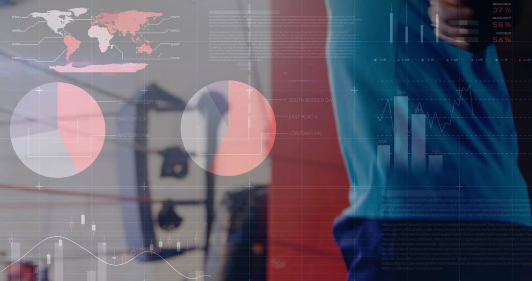 Digital Fitness Interface with Global Statistics Overlay