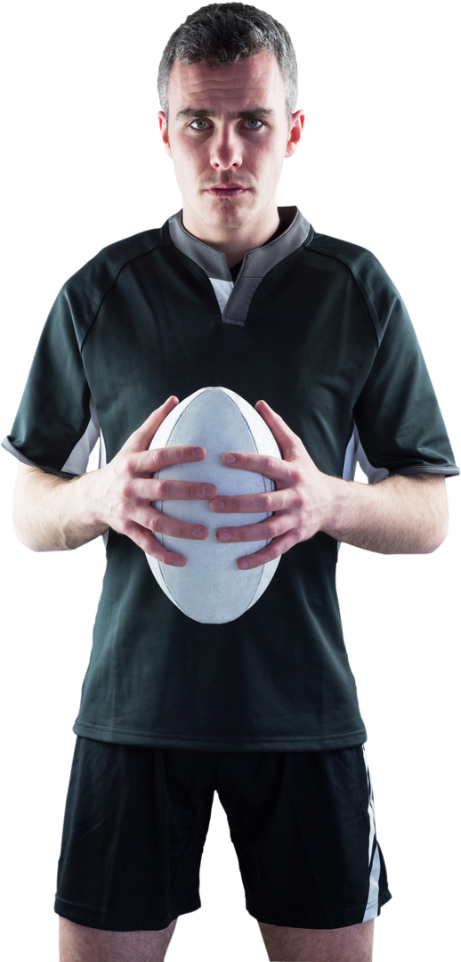 Rugby Player Holding Ball Facing Camera Transparent Cutout - Download Free Stock Images Pikwizard.com