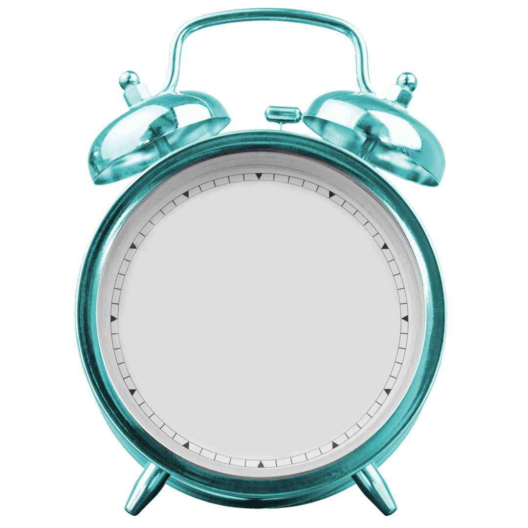 Transparent Turquoise Alarm Clock Without Hands