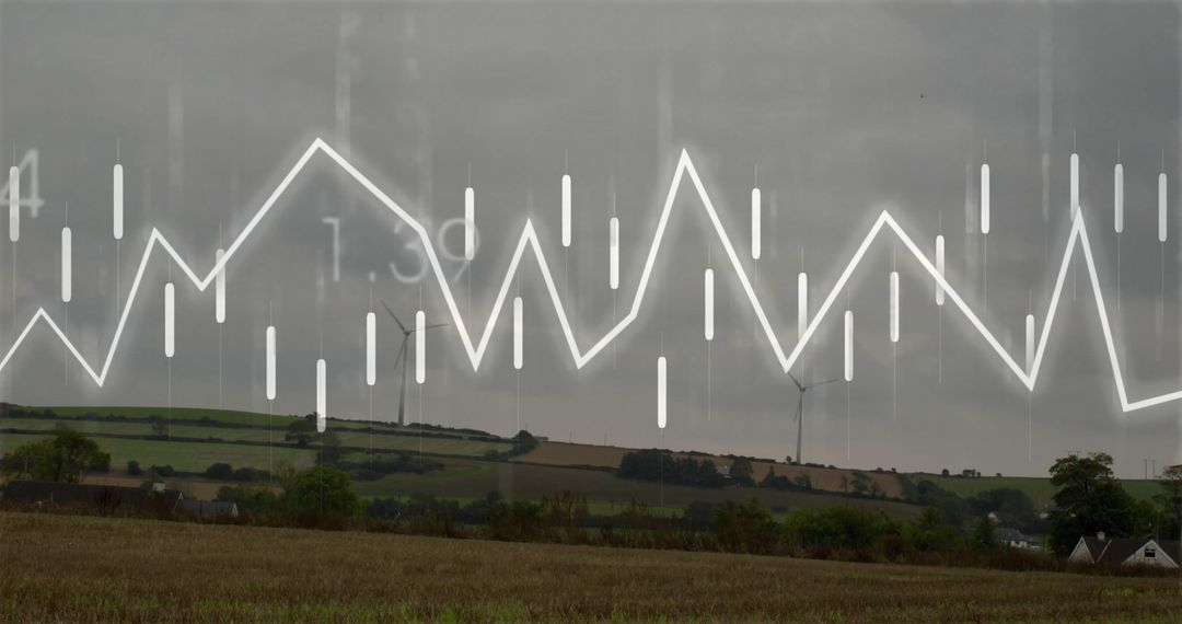 Mixed Overlay of Data Charts on Rural Renewable Energy Landscape