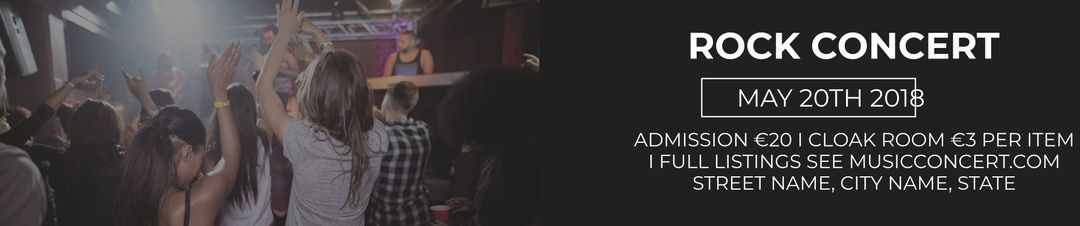 Energetic rock concert crowd celebrating live music event