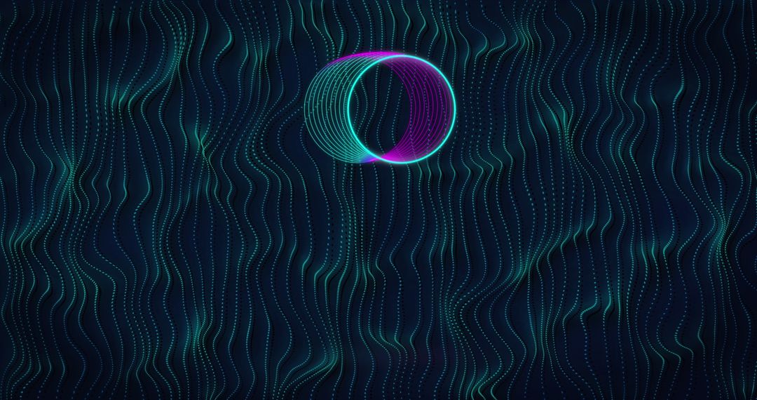 Futuristic Circle with Dynamic Digital Lines