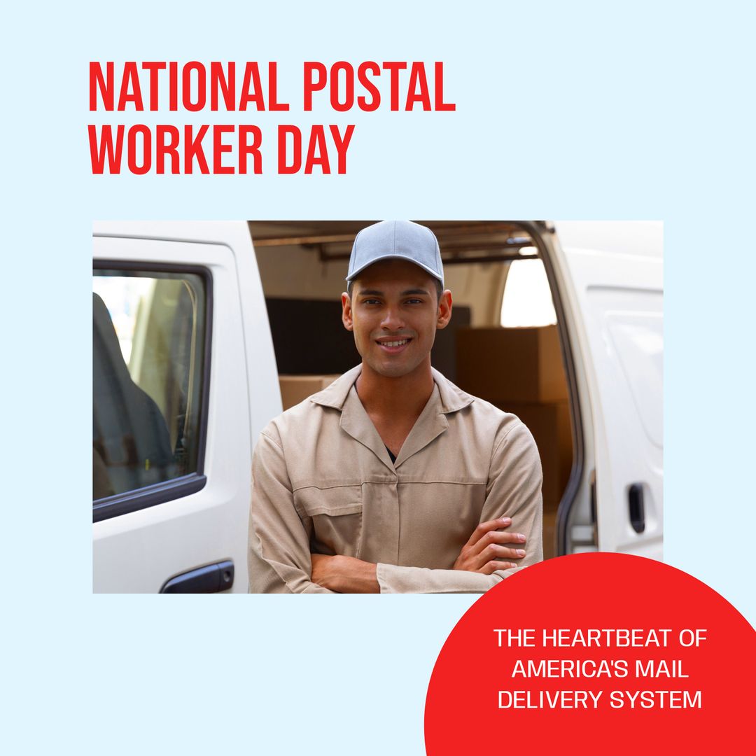 National Postal Worker Day Celebration with Courteous Delivery Man - Download Free Stock Templates Pikwizard.com