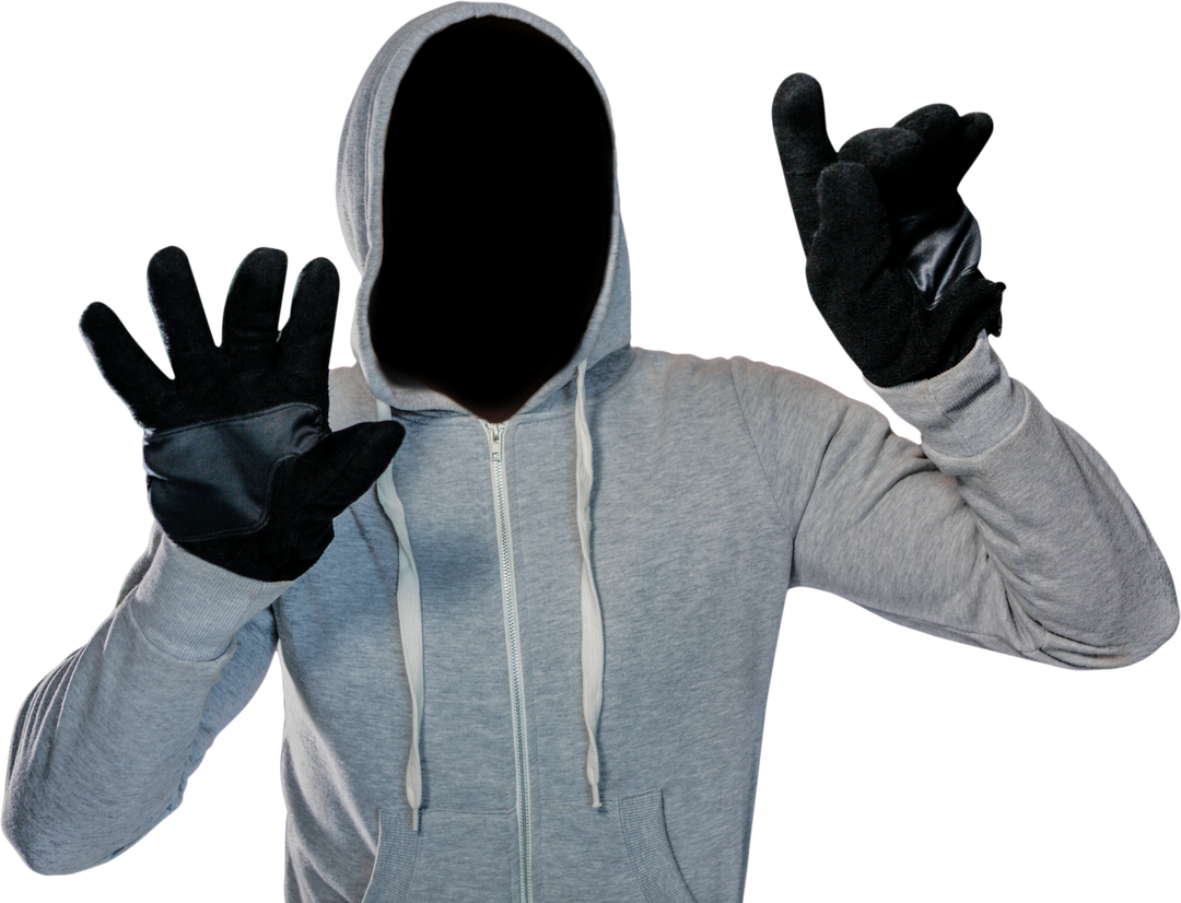 Transparent Hoodie-Wearing Masked Person Reaching Forward with Gloves - Download Free Stock Images Pikwizard.com