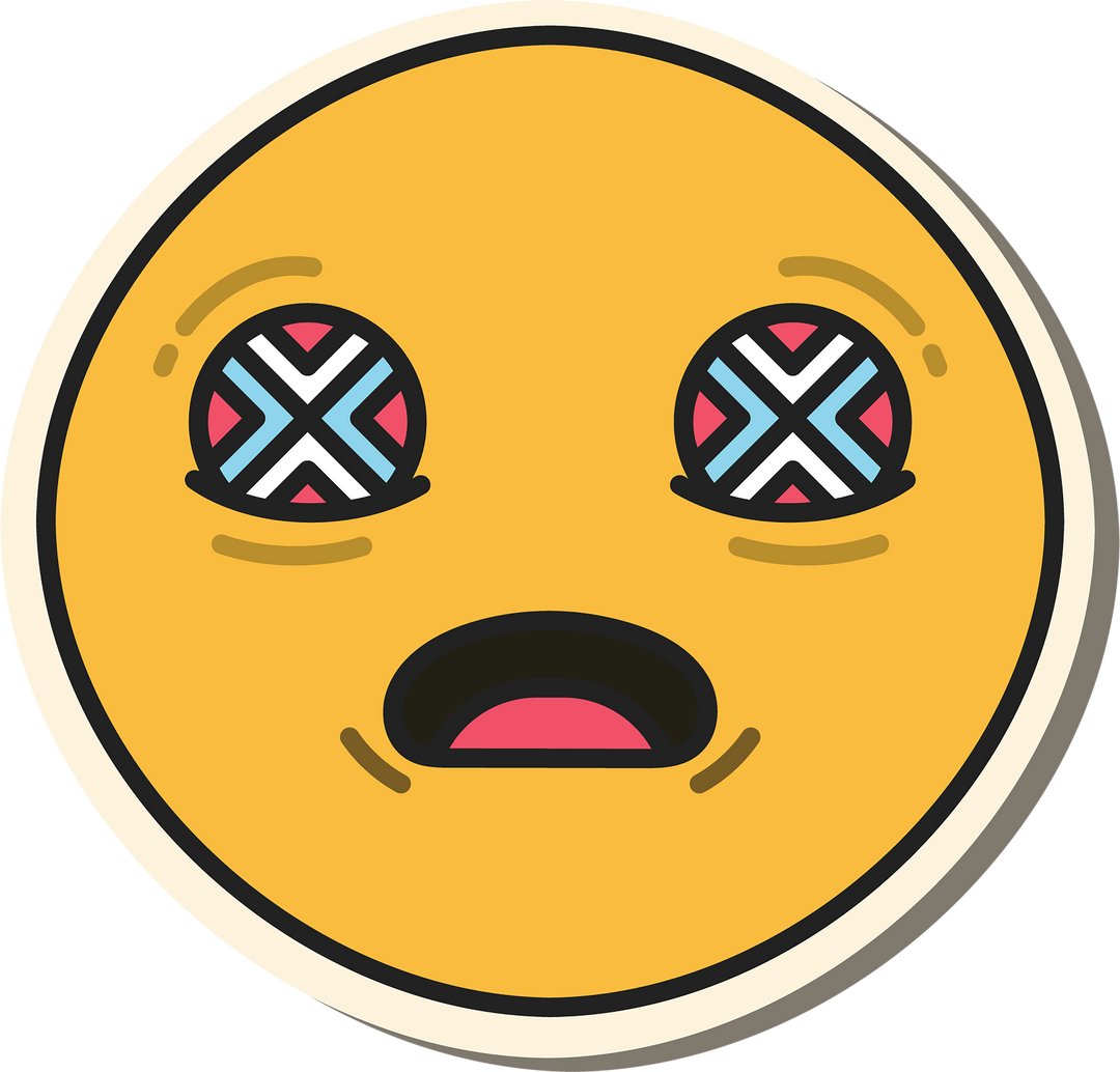 Shocked Emoji Illustration With Crosses in Eyes Transparent Background - Download Free Stock Images Pikwizard.com