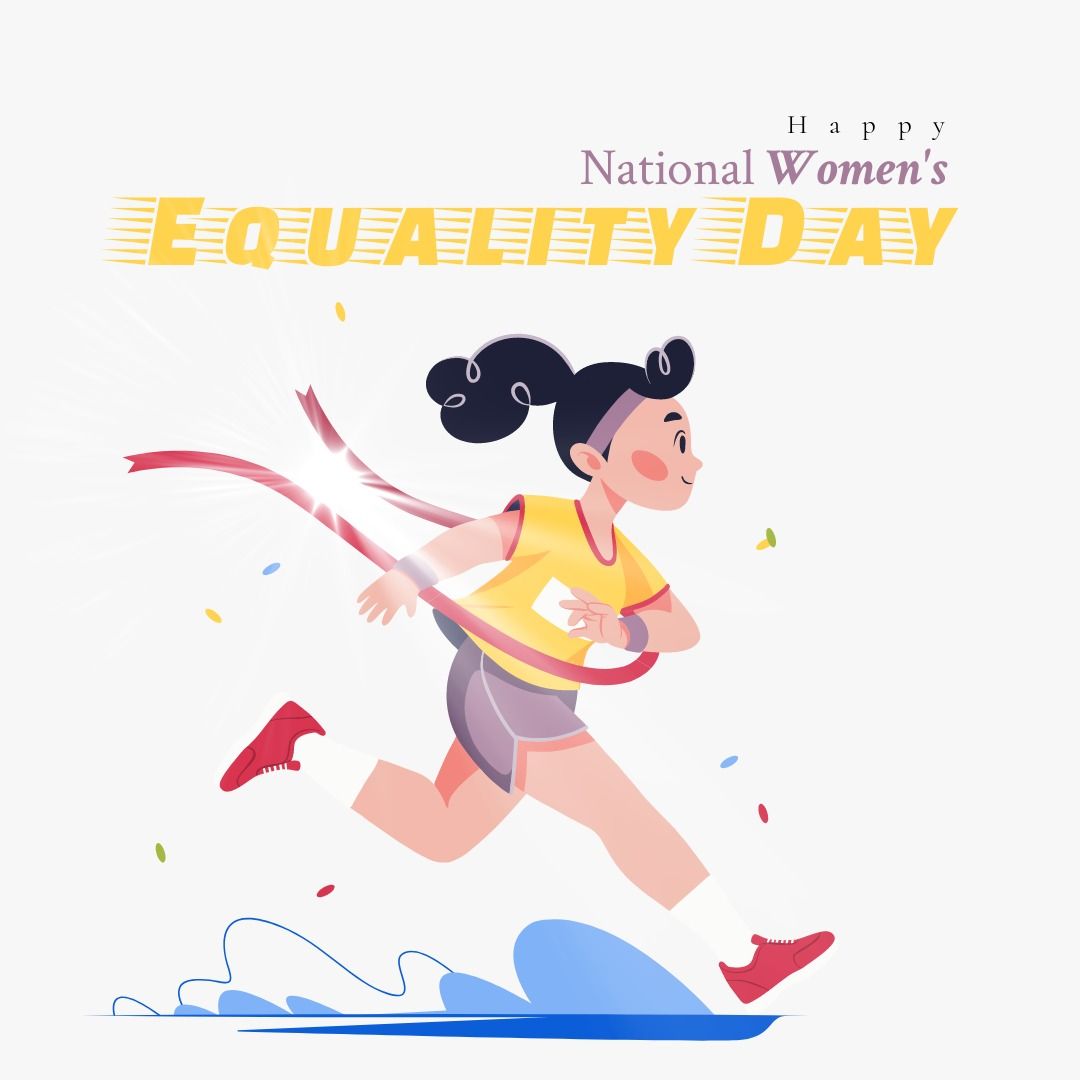 Young Woman Running Celebrating National Women's Equality Day - Download Free Stock Templates Pikwizard.com