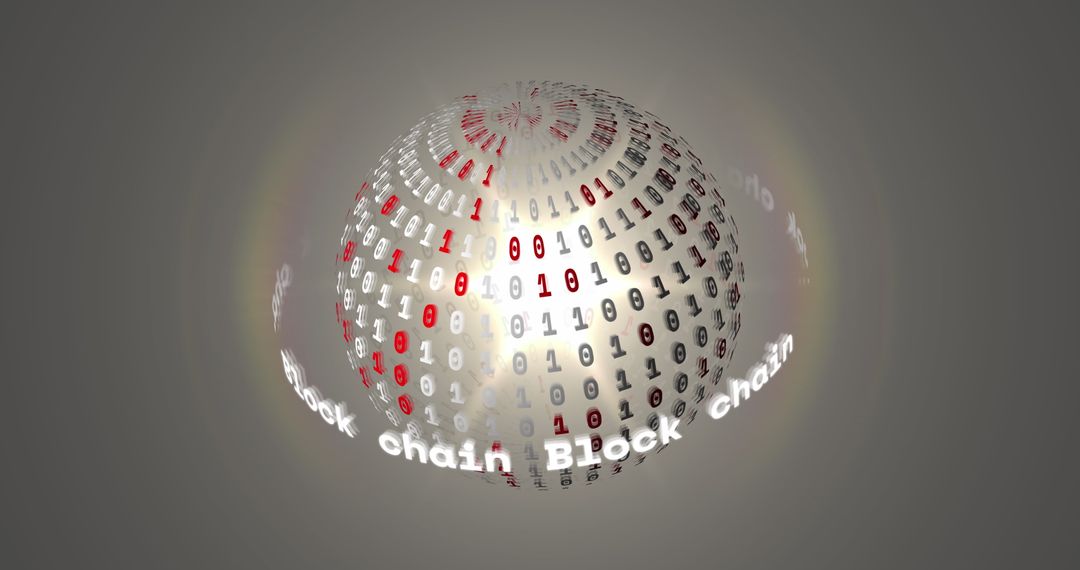 Digitally Generated Blockchain Globe with Binary Codes - Free Images, Stock Photos and Pictures on Pikwizard.com