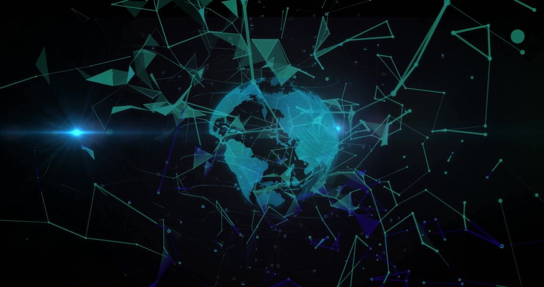 Digital Global Network with Futuristic Connections