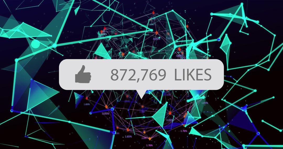 Digital Interface with Thumbs Up and Connecting Lines