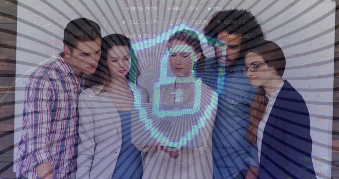 Diverse Business Team Analyzing Digital Security Concept