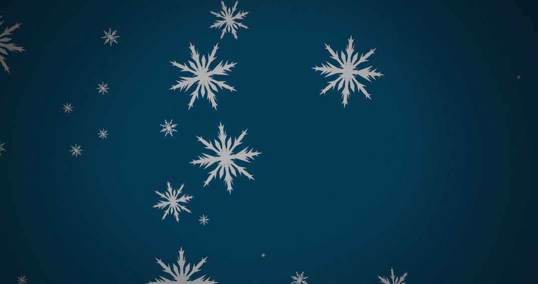 Elegant Falling Snowflakes on Deep Blue Background