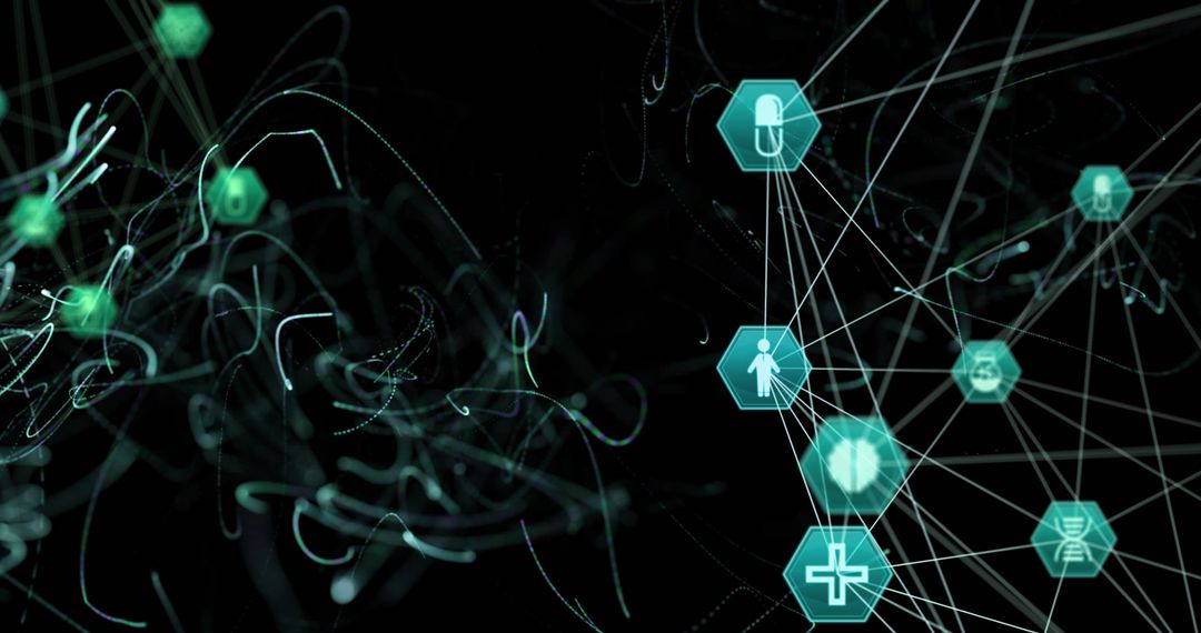 Digital Medical Network with Futuristic Abstract Icons