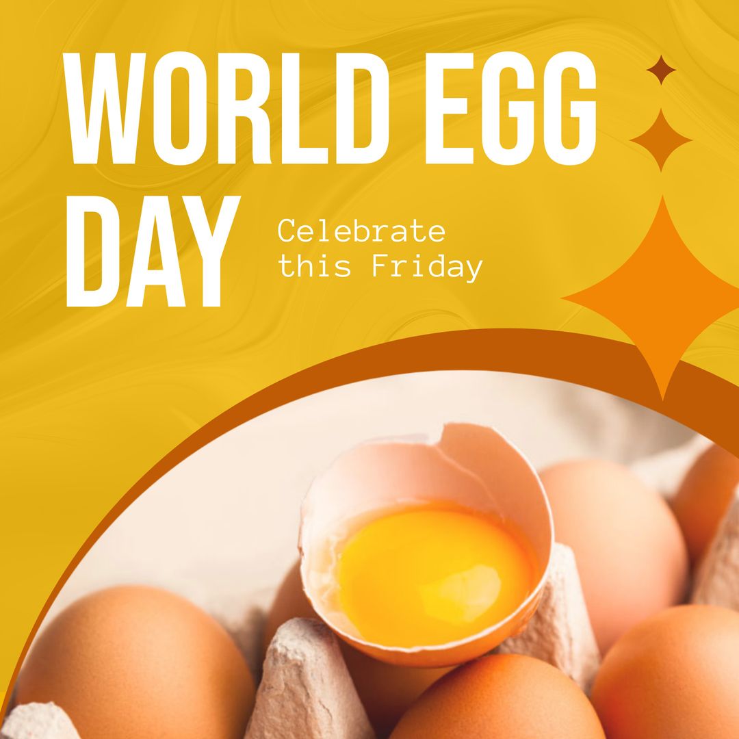 World Egg Day Celebration Poster with Brown Eggs and Broken Shell - Download Free Stock Templates Pikwizard.com