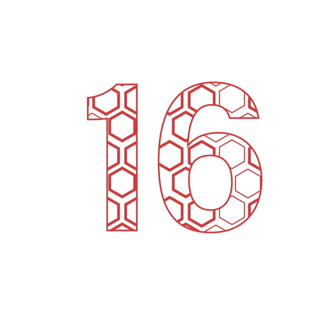 Red Number 16 with Pattern on Transparent Background - Download Free Stock Images Pikwizard.com
