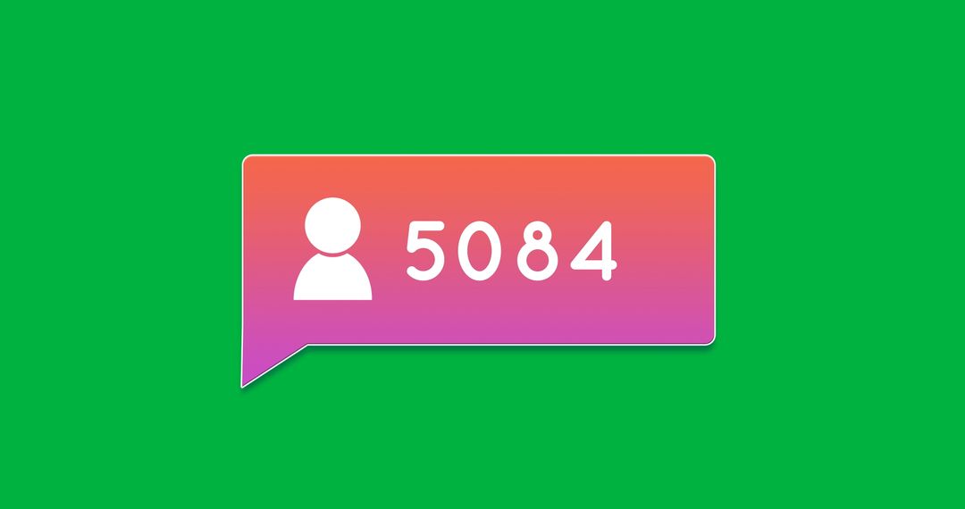 Social Media Message Notification on Vibrant Green Background